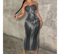 Vestito tubino elastico a righe da donna, outfit per compleanno, abito primaverile da donna, abito da ballo, abito per San Valentino, abito per appuntamento, abito per addio al nubilato, concerto, abi