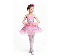 Vestito Tutu Danza Classica Bambina Costume Professionale da Performance per Saggio E Concorso,Rosa,100cm