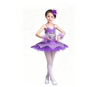 Vestito Tutu Danza Classica Bambina Costume Professionale da Performance per Saggio E Concorso,Viola,150cm