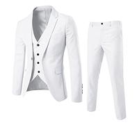 Vestito Uomo Elegante Completo - Slim Fit Manica Lunga Tinta Unita Taglie Forti Lapel Smoking Blazer per Formale Business Evening