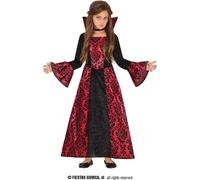 VESTITO VAMPIRA ROSSA BAMBINA CARNEVALE HALLOWEEN VAMPIRESSA ELEGANTE VAMPIRO