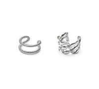 Vestopazzo 2 orecchini fascetta ear cuff.Orecchino per la parte superiore dell'orecchio.Placcato argento,Nickel tested.Lavorazione artigianale.LO80295