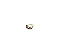 Vestopazzo, Anello 2 Linee Ottone Dorato con Perline Vetro Nere, Chiusura Regolabile, Nickel Tested, FIS10402