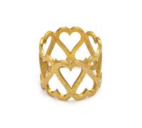 Vestopazzo anello fascia corona cuori in ottone.Lavorazione artigianale.Taglia unica,misura regolabile.