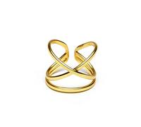 Vestopazzo anello a fascia in ottone regolabile modello silhouette incrociata. Nickel tested. Lavorazione artigianale.DD15065