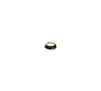 Vestopazzo, Anello in Ottone Dorato con Perline in Vetro Nere, Chiusura Regolabile, Nickel Tested, FIS10401