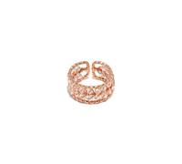 Vestopazzo Anello Oro Rosa e Rame, Modello Fascia Regolabile, Cristalli Vetro Rosa Cipria, Bigiotteria Nickel Tested, MRG4012