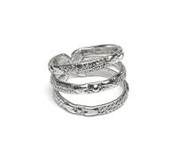 Vestopazzo anello textur mix.Taglia unica,misura regolabile.Placcato in argento.Nickel tested.Lavorazione artigianale.Unisex.MI5051