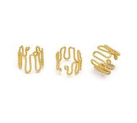 Vestopazzo Bigiotteria Collezione Donna, Anello Effetto Onde, Chiusura Regolabile, Ottone Dorato non Trattato Lucidato a Mano, Nickel tested, DD15099