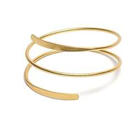 Vestopazzo Bigiotteria Collezione Donna, Bracciale Rigido Molla 3 Giri, Chiusura Regolabile, Ottone Dorato non Trattato Lucidato a Mano, Nickel tested.