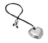 Vestopazzo Bigiotteria Collezione Donna, Collana con Filo Regolabile Nero, Pendente Cuore Effetto Diamante, Alluminio riciclato 100%, Nickel tested- Eco-friendly, AL05051