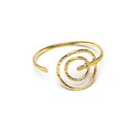 Vestopazzo, Bracciale Bangle Aperto con Doppio Cerchio, Ottone Dorato, Nickel Tested, DD02009