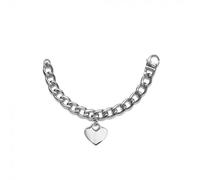 Vestopazzo, Bracciale Donna Modello Astrid Ciondolo Cuore, Catena in Acciaio Inossidabile Inox216L, Chiusura Moschettone, Lunghezza 17cm, Nickel Tested, ACW1005