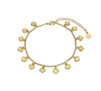 Vestopazzo cavigliera con pendenti cuori in ottone.Nickel tested.Lavorazione artigianale.Unisex.DD40008