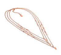 Vestopazzo collana a tre catene con cristalli e cuori placcata in rame.Nickel tested.Lavorazione artigianale.MRG1016