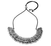 Vestopazzo collana a filo regolabile con maxi rondelle in alluminio 100% riciclato, prodotto artigianale,AL02217