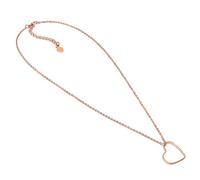 Vestopazzo, Collana Catenina Corta Placcata Oro Rosa E Rame, Ciondolo Cuore Fino, Chiusura Moschettone, Niclel Tested