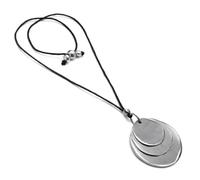 Vestopazzo Collana Ciondolo Tre Tondi in Alluminio100% riciclato e Filo Nero Regolabile