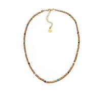 Vestopazzo, Collana con Paillettes in Ottone Dorato e Perline Multicolore, Chiusura Regolabile, Nickel Tested, FIS15001