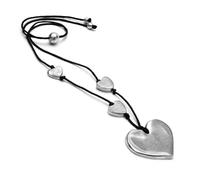 Vestopazzo COLLANA FILO CUORI E PENDENTE CUORE PIATTO AL04175