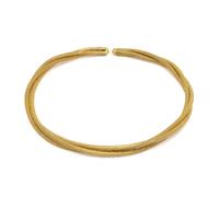 Vestopazzo, Collana Girocollo Ottone Dorato, 3 Linee Luminose Texture a Molla, Nickel Tested, DD00045