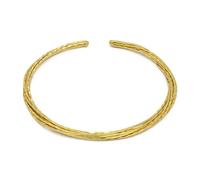 Vestopazzo, Collana Girocollo Ottone Dorato con Multilinee Effetto Battuto, Nickel Tested, DD00044