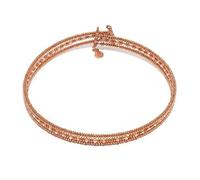 Vestopazzo Collana Modello Girocollo Oro Rosa e Rame, 3 Fili con Cristalli in Vetro Rosa Cipria, Bigiotteria, Nickel Tested, MRG1018