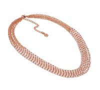 Vestopazzo, Collana Oro Rosa e Rame, Multifili con Cristalli in Vetro Rosa Cipria, Nickel Tested, MRG1021