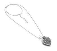 Vestopazzo, Collana Placcata ARgento Pendente Cuore Puntinato, Chiusura Regolabile, Nickel Tested, MI1139