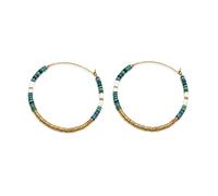 Vestopazzo, Coppia Orecchini Cerchio con Mini Paillettes Multicolore e Ottone Dorato, Nickel Tested, FIS15202
