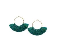 Vestopazzo, Coppia Orecchini Cerchio Ottone Dorato con Nappine Multicolore, Nickel Tested, FIS15207