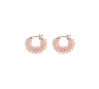 Vestopazzo, Coppia Orecchini Oro Rosa e Rame, Cerchietto con Cristalli Rosa Cipria, Chiusura a Baionetta, Nickel Tested,
