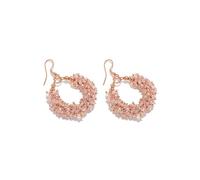 Vestopazzo, Coppia Orecchini Oro Rosa e Rame, Cerchio con Cristalli Rosa Cipria, Nickel Tested, MRG 3016