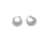 Vestopazzo, Coppia Orecchini Placcati Argento, Cerchietti Puntinati Bombati, Nickel Tested, Chiusura a Farfalla, Mi3133