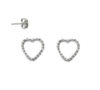 Vestopazzo MI3056S - Orecchini sagoma cuore, placcati argento