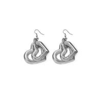 Vestopazzo orecchini 2 cuori silhouette in alluminio 100% riciclato.Fatti a mano, lavorazione artigianale.Nickel tested.