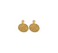 Vestopazzo orecchini 2 tondi.2 cerchi piatti effetto battuto in ottone.Nickel tested.Lavorazione artigianale.Unisex.DD16117, medium