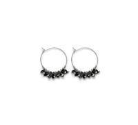 Vestopazzo Orecchini Cerchi Medi Cuori Micro Pendenti Ematite SE3004