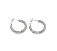 Vestopazzo orecchini cerchio molla placcati in argento.Misura diametro 2,8 cm.Nickel tested,lavorazione artigianale.Unisex