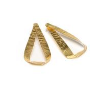 Vestopazzo orecchini in ottone nastro effetto battuto | Chiusura farfalla | Altezza 6,5 centimetri