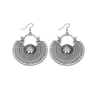 Vestopazzo orecchini pendenti con decorazioni in rilievo placcati in argento,Nickel tested.Lavorazione artigianale.MI3068