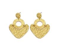 Vestopazzo orecchini pendenti in ottone con mix geometrie in ottone effetto battuto.Nickel tested.Unisex