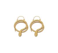 Vestopazzo orecchini serpente.Doppio cerchio a forma di serpente.Nickel tested.Lavorazione artigianale.Unisex.DD16131, Medium, ottone