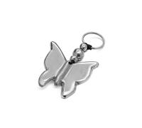 Vestopazzo portachiavi a forma di farfalla. Realizzato a mano in alluminio 100% riciclato.