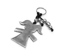 Vestopazzo portachiavi ad anella con bambina in Alluminio 100% riciclato.Nickel tested.Lavorazione artigianale,Unisex.AL06064