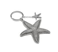 Vestopazzo portachiavi ad anella con stelle marine placcate in argento,Nickel tested.Lavorazione artigianale.LO96013