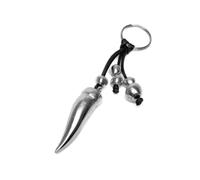 Vestopazzo portachiavi con corno porta fortuna,grandezza 5 cm, realizzato a mano in alluminio 100% riciclato AL06060
