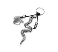 Vestopazzo portachiavi con serpente e mela in alluminio 100% ricilato, lavorazione artigianale, altezza 9 cm AL06061