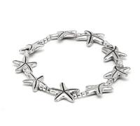 Vestopazzo Vlnet bracciale elastico con stelle marine | Placcato in argento | lavorazione artigianale |misura regolanìbile, Tg unica | LO00030