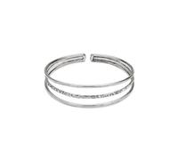 Vestopazzo Vlnet bracciale fascia bangle con 3 linee lavorate | placcato in argento | Nickel tested |Lavorazione artigianale | Unisex
